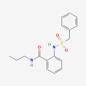 molecular formula C17H20N2O3S B5326835 2-[(benzylsulfonyl)amino]-N-propylbenzamide 