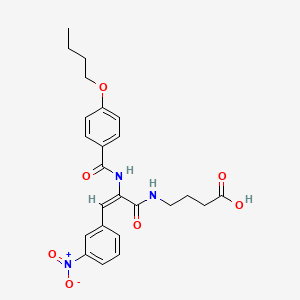 molecular formula C24H27N3O7 B5326862 4-{[2-[(4-butoxybenzoyl)amino]-3-(3-nitrophenyl)acryloyl]amino}butanoic acid 