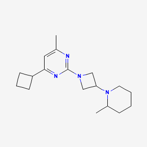 molecular formula C18H28N4 B5326909 4-cyclobutyl-6-methyl-2-[3-(2-methylpiperidin-1-yl)azetidin-1-yl]pyrimidine 