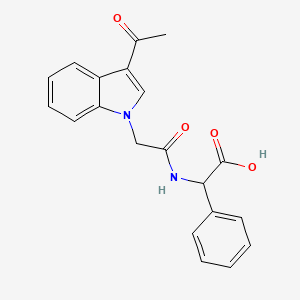 {[(3-acetyl-1H-indol-1-yl)acetyl]amino}(phenyl)acetic acid