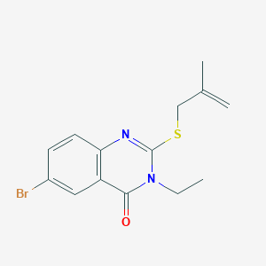 molecular formula C14H15BrN2OS B5326976 6-bromo-3-ethyl-2-[(2-methyl-2-propen-1-yl)thio]-4(3H)-quinazolinone 