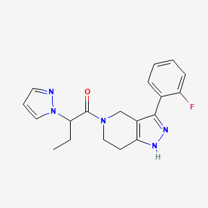 3-(2-fluorophenyl)-5-[2-(1H-pyrazol-1-yl)butanoyl]-4,5,6,7-tetrahydro-1H-pyrazolo[4,3-c]pyridine