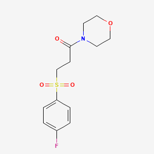 molecular formula C13H16FNO4S B5327018 4-{3-[(4-fluorophenyl)sulfonyl]propanoyl}morpholine 