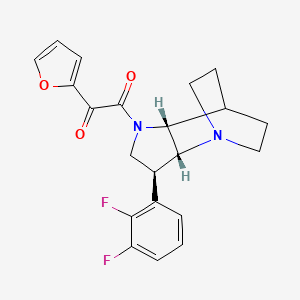 molecular formula C21H20F2N2O3 B5327075 2-[(2R*,3S*,6R*)-3-(2,3-difluorophenyl)-1,5-diazatricyclo[5.2.2.0~2,6~]undec-5-yl]-1-(2-furyl)-2-oxoethanone 