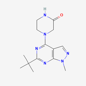 molecular formula C14H20N6O B5327101 4-(6-tert-butyl-1-methyl-1H-pyrazolo[3,4-d]pyrimidin-4-yl)-2-piperazinone 