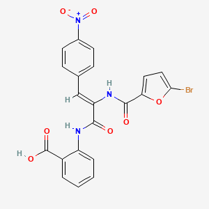 molecular formula C21H14BrN3O7 B5327120 2-{[2-[(5-bromo-2-furoyl)amino]-3-(4-nitrophenyl)acryloyl]amino}benzoic acid 