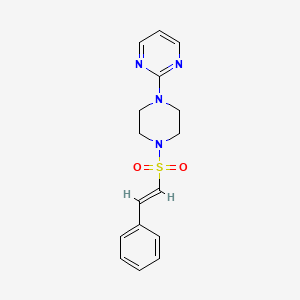 molecular formula C16H18N4O2S B5327146 2-{4-[(2-phenylvinyl)sulfonyl]-1-piperazinyl}pyrimidine 