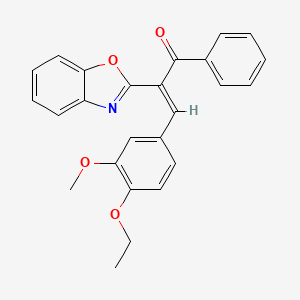 2-(1,3-benzoxazol-2-yl)-3-(4-ethoxy-3-methoxyphenyl)-1-phenyl-2-propen-1-one