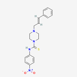 molecular formula C20H22N4O2S B5327171 N-(4-nitrophenyl)-4-(3-phenyl-2-propen-1-yl)-1-piperazinecarbothioamide 