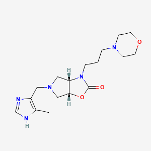 molecular formula C17H27N5O3 B5327188 (3aS*,6aR*)-5-[(4-methyl-1H-imidazol-5-yl)methyl]-3-(3-morpholin-4-ylpropyl)hexahydro-2H-pyrrolo[3,4-d][1,3]oxazol-2-one 