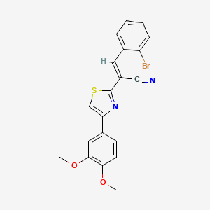 molecular formula C20H15BrN2O2S B5327208 3-(2-bromophenyl)-2-[4-(3,4-dimethoxyphenyl)-1,3-thiazol-2-yl]acrylonitrile 