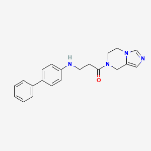 molecular formula C21H22N4O B5327215 N-[3-(5,6-dihydroimidazo[1,5-a]pyrazin-7(8H)-yl)-3-oxopropyl]biphenyl-4-amine 