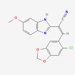 3-(6-chloro-1,3-benzodioxol-5-yl)-2-(5-methoxy-1H-benzimidazol-2-yl)acrylonitrile