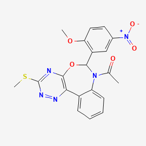 molecular formula C20H17N5O5S B5327233 7-acetyl-6-(2-methoxy-5-nitrophenyl)-3-(methylthio)-6,7-dihydro[1,2,4]triazino[5,6-d][3,1]benzoxazepine 