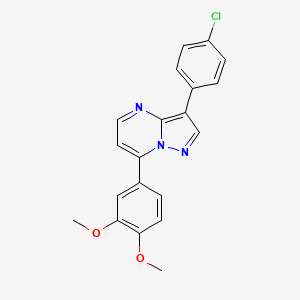 molecular formula C20H16ClN3O2 B5327241 3-(4-chlorophenyl)-7-(3,4-dimethoxyphenyl)pyrazolo[1,5-a]pyrimidine 