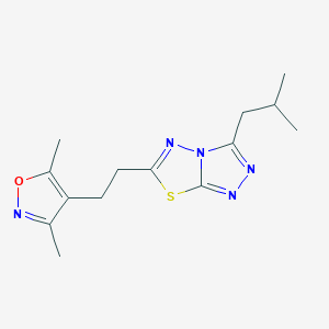 molecular formula C14H19N5OS B5327256 6-[2-(3,5-dimethylisoxazol-4-yl)ethyl]-3-isobutyl[1,2,4]triazolo[3,4-b][1,3,4]thiadiazole 