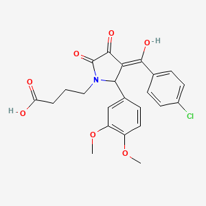 4-[3-(4-chlorobenzoyl)-2-(3,4-dimethoxyphenyl)-4-hydroxy-5-oxo-2,5-dihydro-1H-pyrrol-1-yl]butanoic acid