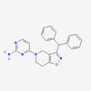 molecular formula C23H21N5O B5327301 4-[3-(diphenylmethyl)-6,7-dihydroisoxazolo[4,5-c]pyridin-5(4H)-yl]pyrimidin-2-amine 