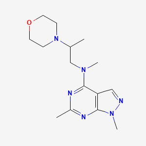 molecular formula C15H24N6O B5327335 N,1,6-trimethyl-N-[2-(4-morpholinyl)propyl]-1H-pyrazolo[3,4-d]pyrimidin-4-amine 