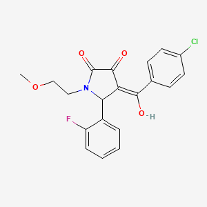 molecular formula C20H17ClFNO4 B5327342 4-(4-chlorobenzoyl)-5-(2-fluorophenyl)-3-hydroxy-1-(2-methoxyethyl)-1,5-dihydro-2H-pyrrol-2-one 