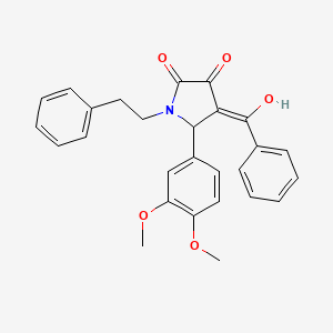 molecular formula C27H25NO5 B5327355 4-benzoyl-5-(3,4-dimethoxyphenyl)-3-hydroxy-1-(2-phenylethyl)-1,5-dihydro-2H-pyrrol-2-one 