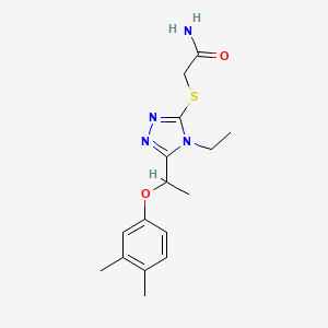 2-({5-[1-(3,4-dimethylphenoxy)ethyl]-4-ethyl-4H-1,2,4-triazol-3-yl}thio)acetamide