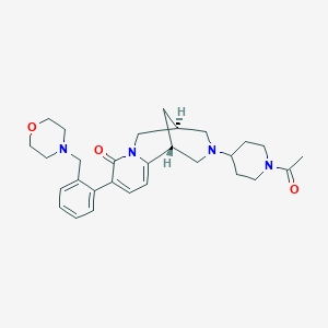 molecular formula C29H38N4O3 B532736 (1R,9S)-11-(1-acetylpiperidin-4-yl)-5-[2-(morpholin-4-ylmethyl)phenyl]-7,11-diazatricyclo[7.3.1.02,7]trideca-2,4-dien-6-one 