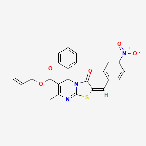 molecular formula C24H19N3O5S B5327362 allyl 7-methyl-2-(4-nitrobenzylidene)-3-oxo-5-phenyl-2,3-dihydro-5H-[1,3]thiazolo[3,2-a]pyrimidine-6-carboxylate 