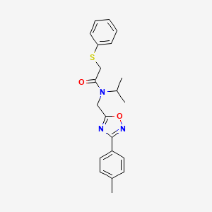 molecular formula C21H23N3O2S B5327403 N-isopropyl-N-{[3-(4-methylphenyl)-1,2,4-oxadiazol-5-yl]methyl}-2-(phenylthio)acetamide 