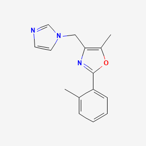 molecular formula C15H15N3O B5327407 4-(1H-imidazol-1-ylmethyl)-5-methyl-2-(2-methylphenyl)-1,3-oxazole 