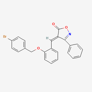 molecular formula C23H16BrNO3 B5327412 4-{2-[(4-bromobenzyl)oxy]benzylidene}-3-phenyl-5(4H)-isoxazolone 