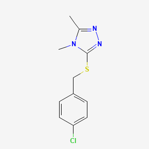 molecular formula C11H12ClN3S B5327420 3-[(4-chlorobenzyl)thio]-4,5-dimethyl-4H-1,2,4-triazole 