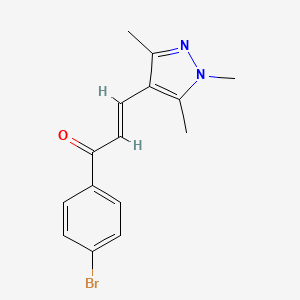 molecular formula C15H15BrN2O B5327438 1-(4-bromophenyl)-3-(1,3,5-trimethyl-1H-pyrazol-4-yl)-2-propen-1-one 