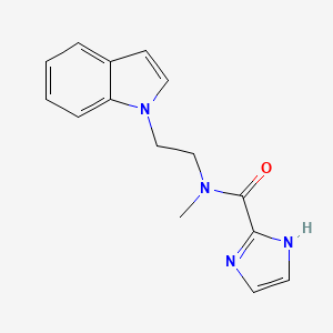 molecular formula C15H16N4O B5327461 N-[2-(1H-indol-1-yl)ethyl]-N-methyl-1H-imidazole-2-carboxamide 