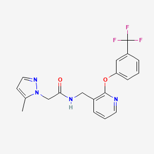 molecular formula C19H17F3N4O2 B5327499 2-(5-methyl-1H-pyrazol-1-yl)-N-({2-[3-(trifluoromethyl)phenoxy]pyridin-3-yl}methyl)acetamide 