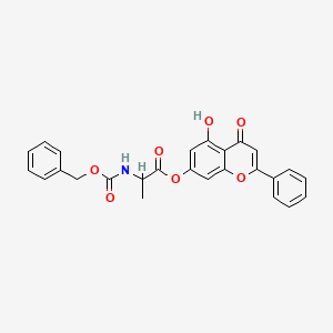 molecular formula C26H21NO7 B5327511 5-hydroxy-4-oxo-2-phenyl-4H-chromen-7-yl N-[(benzyloxy)carbonyl]alaninate 