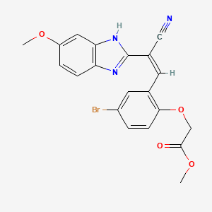 molecular formula C20H16BrN3O4 B5327514 methyl {4-bromo-2-[2-cyano-2-(5-methoxy-1H-benzimidazol-2-yl)vinyl]phenoxy}acetate 