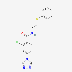 2-chloro-N-[2-(phenylthio)ethyl]-4-(4H-1,2,4-triazol-4-yl)benzamide