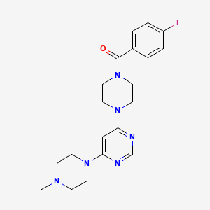 molecular formula C20H25FN6O B5327517 4-[4-(4-fluorobenzoyl)-1-piperazinyl]-6-(4-methyl-1-piperazinyl)pyrimidine 