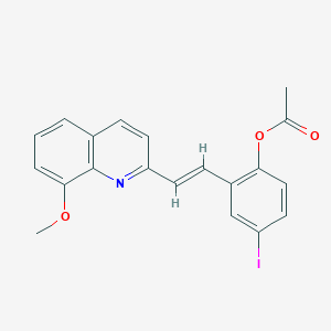 molecular formula C20H16INO3 B5327523 4-iodo-2-[2-(8-methoxy-2-quinolinyl)vinyl]phenyl acetate 