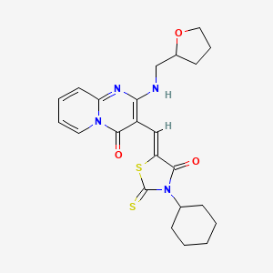 3-[(3-cyclohexyl-4-oxo-2-thioxo-1,3-thiazolidin-5-ylidene)methyl]-2-[(tetrahydro-2-furanylmethyl)amino]-4H-pyrido[1,2-a]pyrimidin-4-one