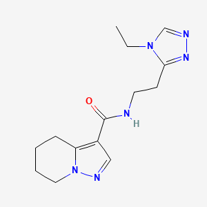 molecular formula C14H20N6O B5327554 N-[2-(4-ethyl-4H-1,2,4-triazol-3-yl)ethyl]-4,5,6,7-tetrahydropyrazolo[1,5-a]pyridine-3-carboxamide 