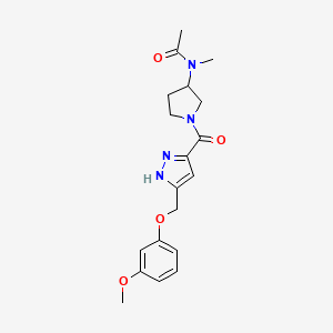 molecular formula C19H24N4O4 B5327558 N-[1-({5-[(3-methoxyphenoxy)methyl]-1H-pyrazol-3-yl}carbonyl)pyrrolidin-3-yl]-N-methylacetamide 