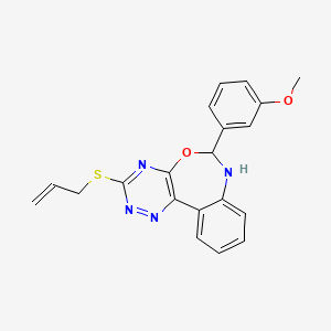 molecular formula C20H18N4O2S B5327571 3-(allylthio)-6-(3-methoxyphenyl)-6,7-dihydro[1,2,4]triazino[5,6-d][3,1]benzoxazepine 