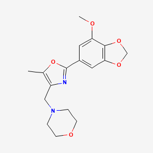 molecular formula C17H20N2O5 B5327585 4-{[2-(7-methoxy-1,3-benzodioxol-5-yl)-5-methyl-1,3-oxazol-4-yl]methyl}morpholine 