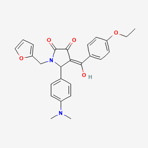 molecular formula C26H26N2O5 B5327628 5-[4-(dimethylamino)phenyl]-4-(4-ethoxybenzoyl)-1-(2-furylmethyl)-3-hydroxy-1,5-dihydro-2H-pyrrol-2-one 