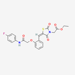 molecular formula C22H19FN2O6S B5327632 ethyl [5-(2-{2-[(4-fluorophenyl)amino]-2-oxoethoxy}benzylidene)-2,4-dioxo-1,3-thiazolidin-3-yl]acetate 