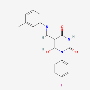 1-(4-fluorophenyl)-5-{[(3-methylphenyl)amino]methylene}-2,4,6(1H,3H,5H)-pyrimidinetrione