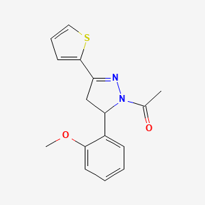 molecular formula C16H16N2O2S B5327663 1-acetyl-5-(2-methoxyphenyl)-3-(2-thienyl)-4,5-dihydro-1H-pyrazole 