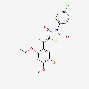 molecular formula C20H17BrClNO4S B5327673 5-(5-bromo-2,4-diethoxybenzylidene)-3-(4-chlorophenyl)-1,3-thiazolidine-2,4-dione 